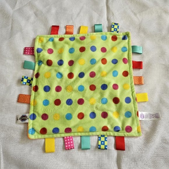 Taggies Other - Taggies Colorful Green Orange Polka Dots Lovey Security Blanket SO Soft 12"